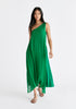 One Shoulder Flowy Dress in Green