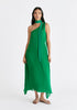 One Shoulder Flowy Dress in Green