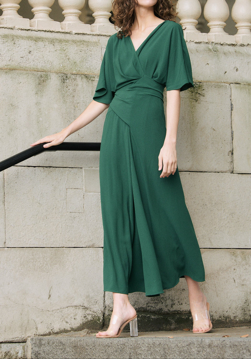 Sportsgirl Green Wrap Dress Flare Sleeves Maxi Wrap Dress In Green Dresses Paisie Sportsgirl Green Wrap Dress Flare Sleeves Maxi Wrap Dress In Green Dresses Paisie