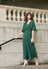 Flare Sleeves Maxi Wrap Dress in Green