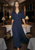 Flare Sleeves Maxi Wrap Dress