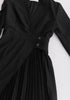 Tailored Blazer Dress with Pleated Skirt Close Up