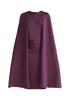 Cape Sleeves Dress with Waist Details in Midnight Plum Cut Out