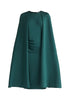 Cape Sleeves Dress with Waist Details in Green Cut Out