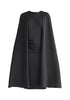 Cape Sleeves Dress with Waist Details in Black Cut Out