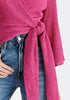 Textured Wrap Kimono Blouse in Pink Close Up