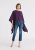 Round Neck Cape Top in Midnight Plum