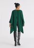 Round Neck Cape Top in Dark Green Back