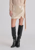 Sequin Mini Skirt with Slit in Cream