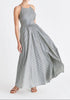 Open Back Maxi Dress in Navy and White