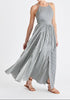 Open Back Maxi Dress in Navy and White