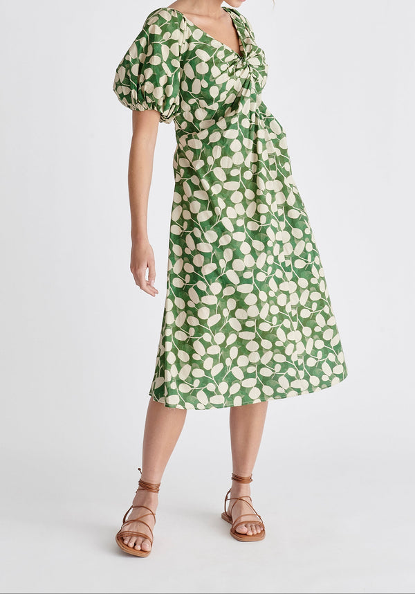 Puff Sleeve Twist Dress