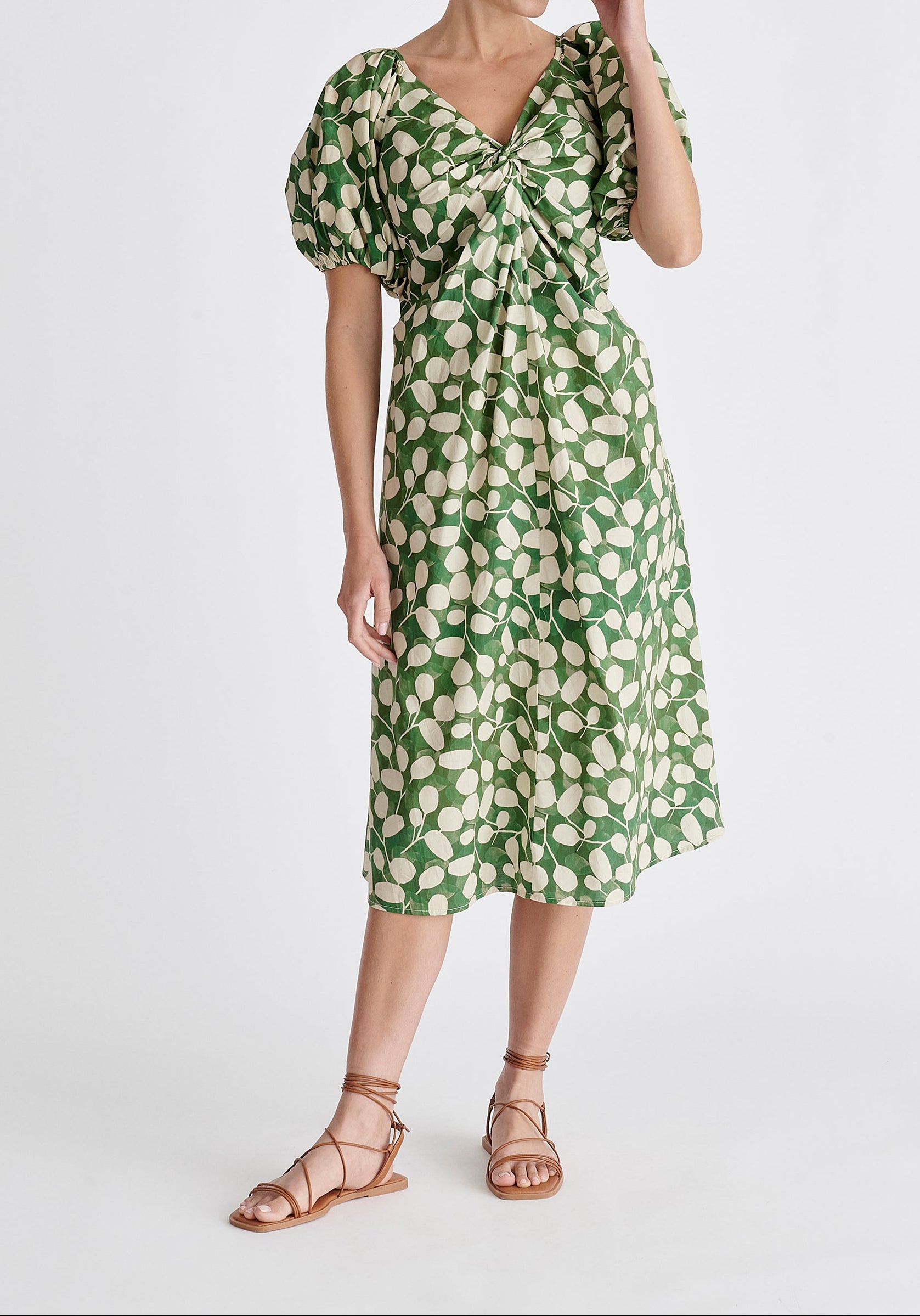 Puff Sleeve Twist Dress