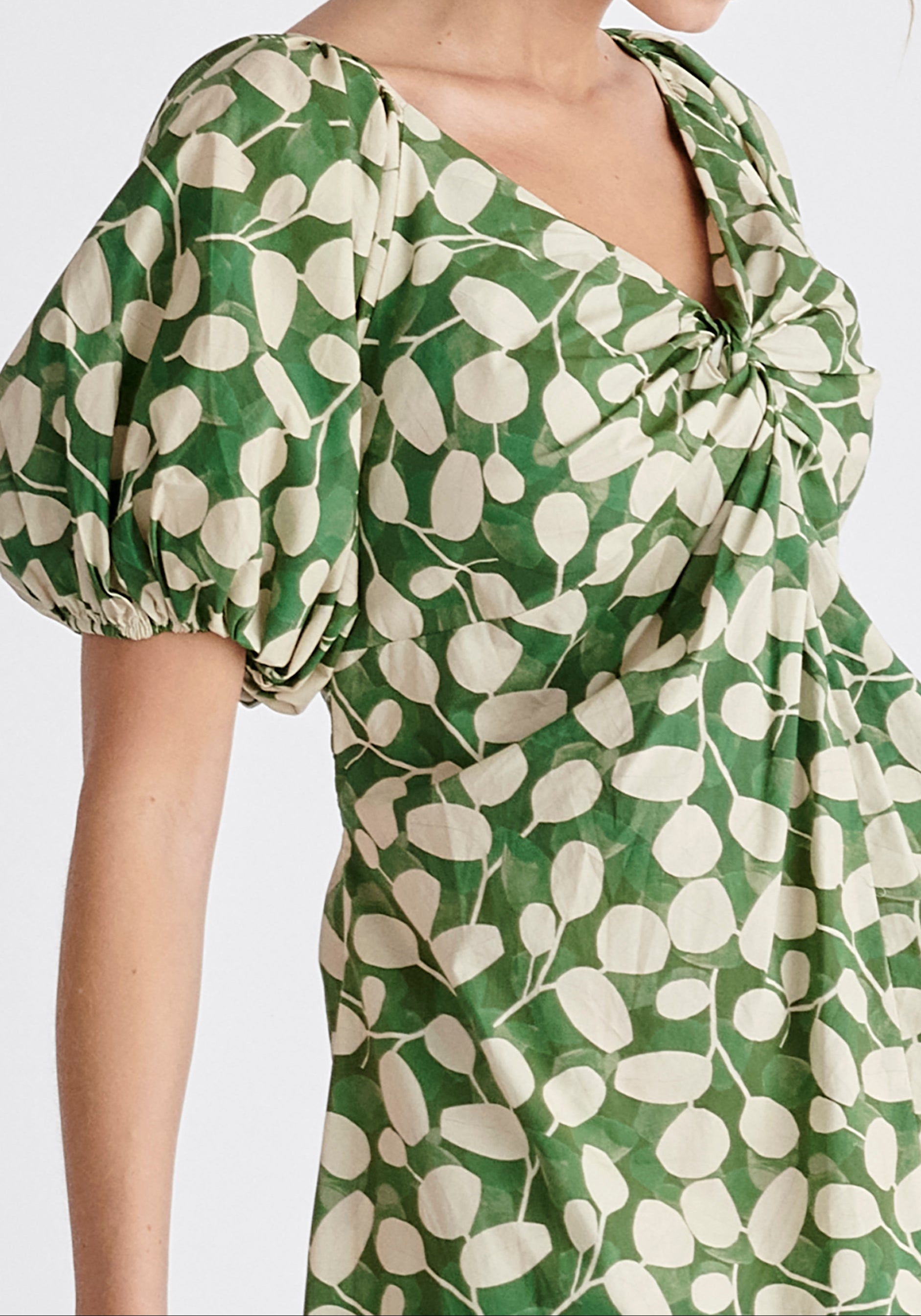 Puff Sleeve Twist Dress