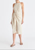 Linen Blend Waist Tie Dress