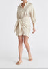 Linen Blend Shirt Dress in Oatmeal