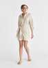 Linen Blend Shirt Dress in Oatmeal