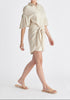 Linen Blend Shirt Dress in Oatmeal Side