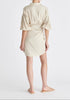 Linen Blend Shirt Dress in Oatmeal Back