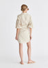 Linen Blend Shirt Dress in Oatmeal Back