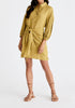 Linen Blend Shirt Dress in Olive