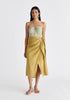 Linen Blend Wrap Skirt