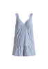 Pyjama Vest Top and Elasticated Shorts in Dark Blue and White Cut Out