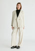 Drop Shoulder Double Breasted Blazer in Oatmeal Front