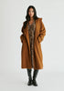 Shawl Collar Wool Coat with Belt in Camel