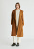Shawl Collar Wool Coat with Belt in Camel Front