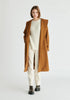 Shawl Collar Wool Coat with Belt in Camel Front