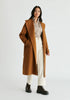 Shawl Collar Wool Coat with Belt in Camel Front