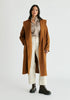 Shawl Collar Wool Coat with Belt in Camel Front