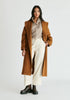 Shawl Collar Wool Coat with Belt in Camel Front