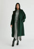 Shawl Collar Wool Coat with Belt in Dark Green