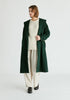 Shawl Collar Wool Coat with Belt in Dark Green Front