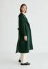Shawl Collar Wool Coat with Belt in Dark Green Side