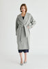 Shawl Collar Wool Coat with Belt in Light Grey Front