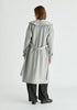 Shawl Collar Wool Coat with Belt in Light Grey Back