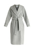 Shawl Collar Wool Coat with Belt in Light Grey Cutout