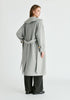 Shawl Collar Wool Coat with Belt in Light Grey Back