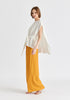 Round Neck Cape Top with Belt In White Side
