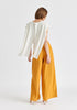 Round Neck Cape Top with Belt in White Back