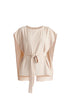 Round Neck Cape Top with Belt