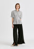 Striped Shirt with Waist Pleats