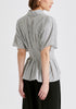 Striped Shirt with Waist Pleats
