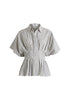 Striped Shirt with Waist Pleats
