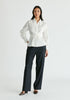 Wrap Tie Waist Shirt in White Front