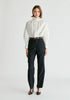 Puff Sleeve Shirt with Ruffled Collar in White Front