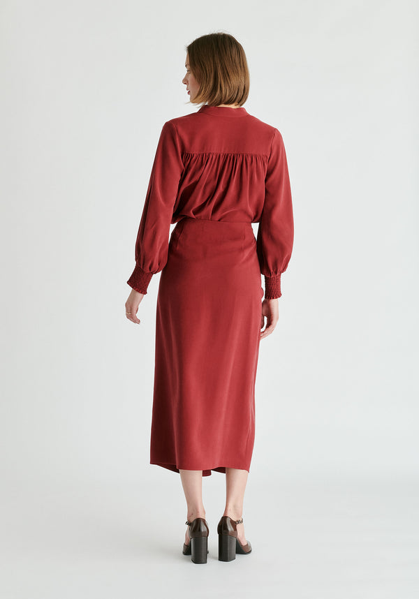 V-Neck Blouse with Gathered Detail